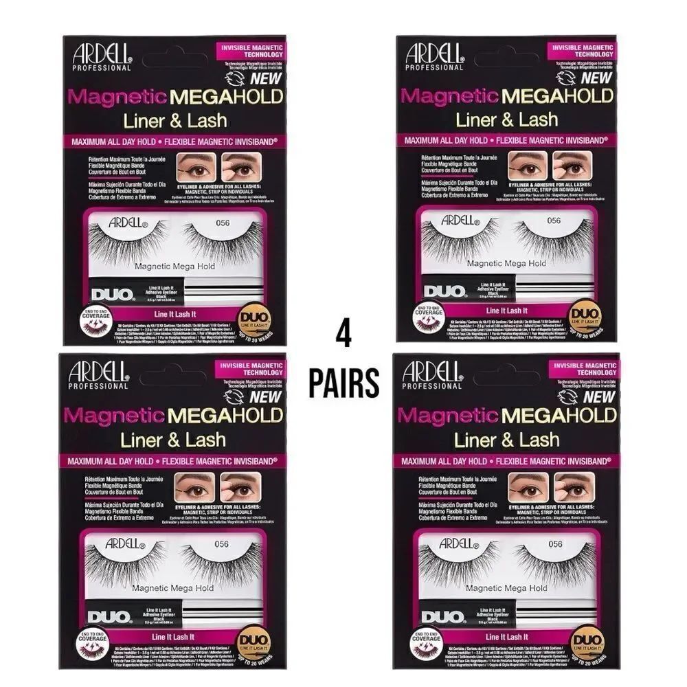 Ardell Magnetic MegaHold Liquid Liner & Lash 056, 4 Pairs
